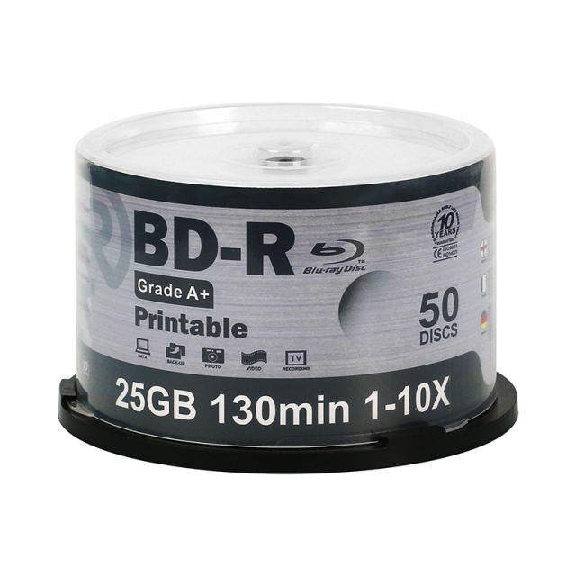 Blu-ray BD-R Dual Layer 6X 50GB White Inkjet Hub Printable Recordable Blank Media Disc
