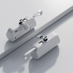 5000mAh Power Bank, With Stand, 2-in-1 Charging Head, Pocket Capsule Charging