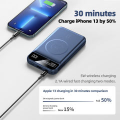 Powerbank Magnetic Hot Selling Products Customize Portable Charger 10000Mah Mini Magnetic Power Bank With Cables
