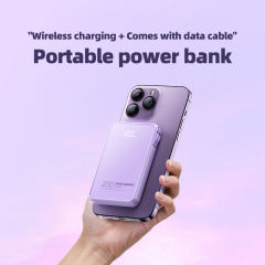 Magnetic Wireless Power Bank 10000mAh Portable Charger 22.5W PD Fast Charging with Built-in Cables LED Display