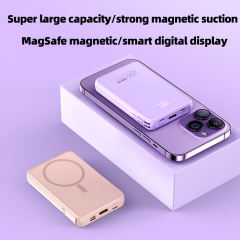 Magnetic Wireless Power Bank 10000mAh Portable Charger 22.5W PD Fast Charging with Built-in Cables LED Display