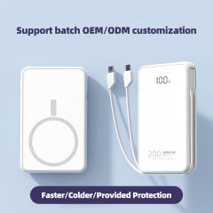 Magnetic Wireless Power Bank 10000mAh Portable Charger 22.5W PD Fast Charging with Built-in Cables LED Display