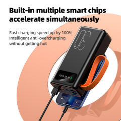 Fast Charging Cell Phone Power Banks Outdoor Hight Capacity 30000Mah Powerbank With Camping Led Light
