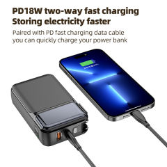 20000mAh Digital Display Comes with Plug Power Bank 22.5W Super Fast Charging Two-way Wall Plug Mobile Power Supply