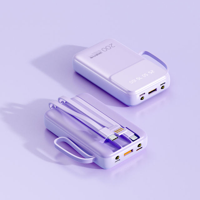 Colorful Series Mini Power Bank with Cables 10000mAh