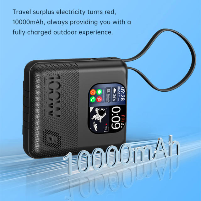 10000mAh 3 In1 Smart Powerbank Support Bt Call Music Audio Recording Fast Charging Mini Portable Power Bank