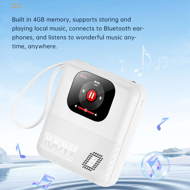 10000mAh 3 In1 Smart Powerbank Support Bt Call Music Audio Recording Fast Charging Mini Portable Power Bank