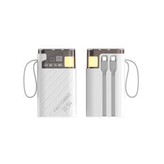 22.5W super fast charge built in two cables power bank