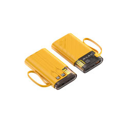22.5W super fast charge built in two cables power bank