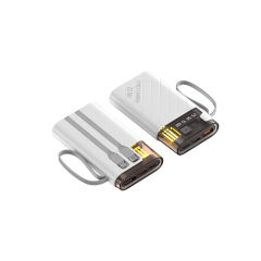 22.5W super fast charge built in two cables power bank