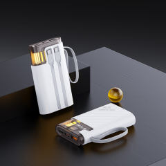 22.5W super fast charge built in two cables power bank