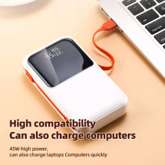 45w super fast charge 20000mAh built in 2 data cables powerbank RC-PD48