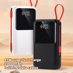45w super fast charge 20000mAh built in 2 data cables powerbank RC-PD48