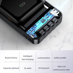 10000mAh intelligent fast charge,built in four cables power bank RC-P154