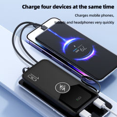 10000mAh intelligent fast charge,built in four cables power bank RC-P154