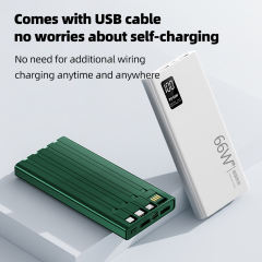 10,000mAh/20,000mAh large capacity,22.5W/66W super fast charge Built in four cables power bank