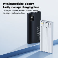 10,000mAh/20,000mAh large capacity,22.5W/66W super fast charge Built in four cables power bank
