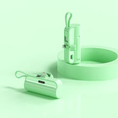 5,000mA Mini capsule with Lanyard Built-in cable tail plug Power Bank RC-GP56