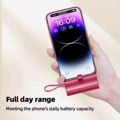 5,000mAh Mini capsule Built-in cable tail plug Power Bank RC-GP55