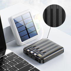 10,000mAh Solar charging Built in 4 cables mini power bank RC-P158