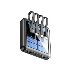 10,000mAh Solar charging Built in 4 cables mini power bank RC-P158