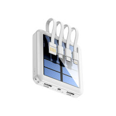 10,000mAh Solar charging Built in 4 cables mini power bank RC-P158