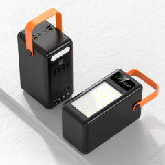 30,000~120,000mAh Large Capacity Built in 4 Cables Power Bank With Camping light RC-P306