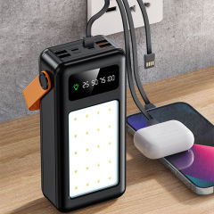 30,000~120,000mAh Large Capacity Built in 4 Cables Power Bank With Camping light RC-P306