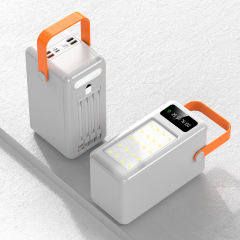 30,000~120,000mAh Large Capacity Built in 4 Cables Power Bank With Camping light RC-P306