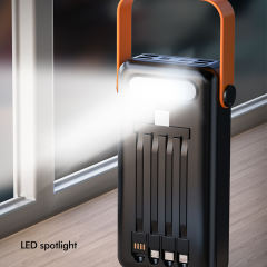 30,000~120,000mAh Large Capacity Built in 4 Cables Power Bank With Camping light RC-P306