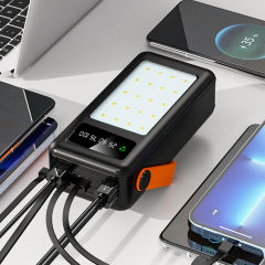 30,000~120,000mAh Large Capacity Built in 4 Cables Power Bank With Camping light RC-P306