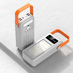 30,000~120,000mAh Large Capacity Built in 4 Cables Power Bank With Camping light RC-P306