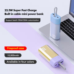 22.5W Super Fast Charge Built in Cable 10,000mAh Power Bank RC-PD52