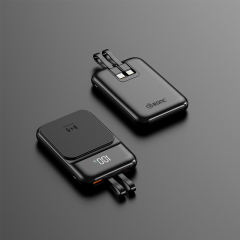15W Magnetic Wireless Charging+22.5W super fast charging Built-in 2 Cables Mini power bank RC-WP028