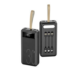 60,000mAh Large Capacity Power Bank Comes with 3 Detachable Data Cables RC-P601