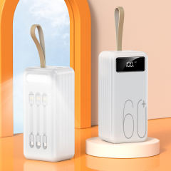 60,000mAh Large Capacity Power Bank Comes with 3 Detachable Data Cables RC-P601