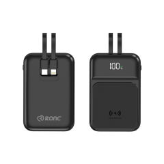 15W Magnetic Wireless Charging+22.5W super fast charging Built-in 2 Cables Mini power bank RC-WP028
