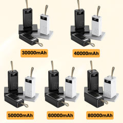 60,000mAh Large Capacity Power Bank Comes with 3 Detachable Data Cables RC-P601