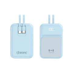 15W Magnetic Wireless Charging+22.5W super fast charging Built-in 2 Cables Mini power bank RC-WP028