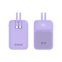 15W Magnetic Wireless Charging+22.5W super fast charging Built-in 2 Cables Mini power bank RC-WP028
