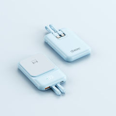 15W Magnetic Wireless Charging+22.5W super fast charging Built-in 2 Cables Mini power bank RC-WP028