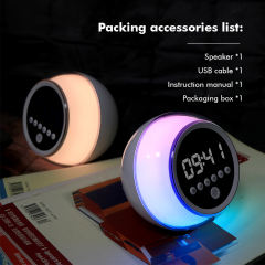 Multifunctional Sphere-Shaped Bluetooth Speaker with LED Light, Alarm Clock, and FM Radio RC-Y70