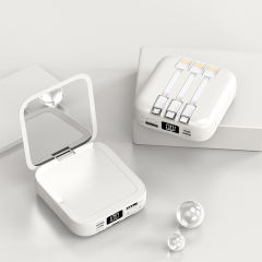 10,000mAh Square Power Bank with 3 Cables and a Makeup Mirror,Portable Power Bank RC-P132