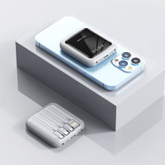 10,000mAh Square Mirror Built in four cables mini fast charging Power bank RC-P141