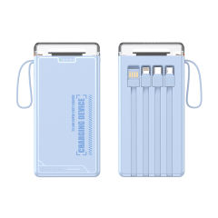 Lighthouse 10,000mAh Power Bank with LED light, Built-in four Cables, and Fast Charging RC-P145