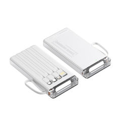 Lighthouse 10,000mAh Power Bank with LED light, Built-in four Cables, and Fast Charging RC-P145