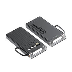 Lighthouse 10,000mAh Power Bank with LED light, Built-in four Cables, and Fast Charging RC-P145