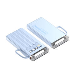 Lighthouse 10,000mAh Power Bank with LED light, Built-in four Cables, and Fast Charging RC-P145