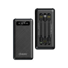 20,000mAh Large Capacity Power Bank with 3 Detachable Data Cables – 2.1A Input & Output RC-P150
