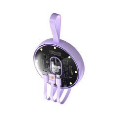10,000mAh Cartoon Round Power Bank with Built-in 3 Cables RC-P152